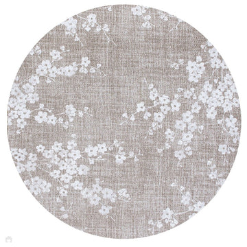 Louis De Poortere Sakura Sakura 9373 Morning Mist Washable Polyester Flatweave Round Eco-Rug-Louis De Poortere-Rug Love - The Most Loved Rug Store